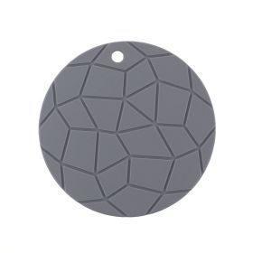 Non Slip Hot Insulation Pad Pot Holder - Round Shape / Grey