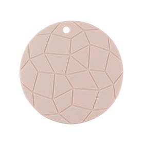 Non Slip Hot Insulation Pad Pot Holder - Round Shape / Pink