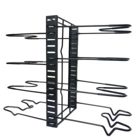 8-Layer Kitchen Organizer Rack Adjustable Metal Cabinet Pantry Pan Pot Lid Organizer Rack Holder Bakeware Plate Holder Stand