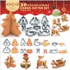 8 Pcs 3D Food-grade Christmas Cookie Cutter Set Stainless Steel Cookie Biscuit Mould Decoration