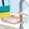 Faucet Clip Hanging Storage Rack Soap Towel Organizer Holder - Light Pink