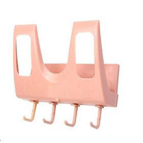 Wall Mounted Pot Pan Lid Holder Rack Kitchen Utensil Organizer - Orange