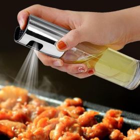 Pump Spray Bottle Oil Sprayer Leak-proof Grill BBQ Sprayer Oil Dispenser Pot BBQ Cookware Kitchen Tool (without FDA Certification) - Silver