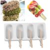 4 Cell Popsicle Maker Silicone Frozen Ice Cream Mold Juice Ice Lolly Pop Mould