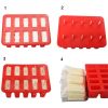 10-Grid Silicone Ice Lolly Mold Tray BPA Free DIY Mould with 50 Wooden Sticks (without FDA Certificate) - Blue