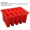 10-Grid Silicone Ice Lolly Mold Tray BPA Free DIY Mould with 50 Wooden Sticks (without FDA Certificate) - Blue