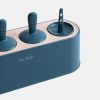 4 Grids Silicone Ice Pop Maker Easy Release Ice Cream Mold Reusable DIY Mold (without FDA Certificate, BPA Free) - Snowman/Dark Blue