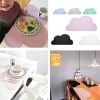 SHY98 BPA Free Cartoon Cloud Silicone Placemat Heat Resistant Plate Mat Children Bowl Coaster - Blue