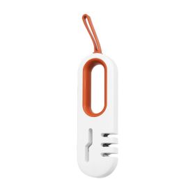 4 in 1 Non-Slip Hangable Manual Knife Sharpener Tool for Kitchen Scissor Sharpening Tool - White/Orange