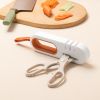 4 in 1 Non-Slip Hangable Manual Knife Sharpener Tool for Kitchen Scissor Sharpening Tool - White/Orange