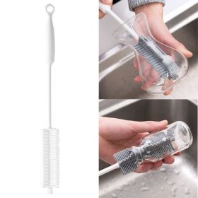 Silicone Cup Brush Kitchen Bottle Cleaning Tool Long Handle Drink Glass Bottle Wash Cup Cleaning Brush Cleaner (BPA Free, No FDA Certificate) - White