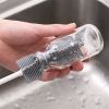 Silicone Cup Brush Kitchen Bottle Cleaning Tool Long Handle Drink Glass Bottle Wash Cup Cleaning Brush Cleaner (BPA Free, No FDA Certificate) - White