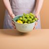 2 in 1 Drain Basin and Basket Colander Strainer for Fruits Vegetables Cleaning (without FDA Certificate, BPA Free) - Light Grey