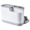 Multifunctional Knife Holder Cutting Board Tableware Cutlery Storage Organizer Fork Spoon Stand (BPA Free, without FDA Certificate) - Grey