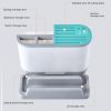 Multifunctional Knife Holder Cutting Board Tableware Cutlery Storage Organizer Fork Spoon Stand (BPA Free, without FDA Certificate) - Grey