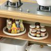 YM-6329 40Pcs 25cm Kitchen Cabinet Non-slip Spice Rack 360 Degree Rotation Storage Tray