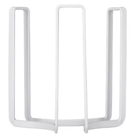 Bowl Holder Organizer Upright Iron Storage Draining Holder Rack Kitchen Supply (No FDA Certificate, BPA-free) - White