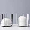 Bowl Holder Organizer Upright Iron Storage Draining Holder Rack Kitchen Supply (No FDA Certificate, BPA-free) - White