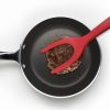 2-in-1 Clip Flip Spatula Fried Egg Steak Tongs Pancake Omelet Clamp Cooking Tongs Kitchen Tool (No FDA, BPA-free) - Red