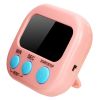 Digital Kitchen Timer Magnetic LCD Alarm Stopwatch Cooking Timer with Stand for Baking Sports Games - Pink