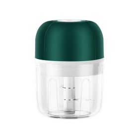 250ml Electric Garlic Chopper USB Charging Kitchen Vegetable Masher Ginger Crusher (BPA Free, without FDA Certificate) - Green