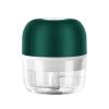 100ml Mini USB Charging Garlic Chopper Kitchen Vegetable Ginger Masher Crusher (BPA Free, without FDA Certificate) - Green
