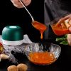 100ml Mini USB Charging Garlic Chopper Kitchen Vegetable Ginger Masher Crusher (BPA Free, without FDA Certificate) - Green