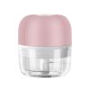 100ml Mini USB Charging Garlic Chopper Kitchen Vegetable Ginger Masher Crusher (BPA Free, without FDA Certificate) - Pink