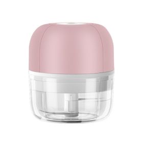 100ml Mini USB Charging Garlic Chopper Kitchen Vegetable Ginger Masher Crusher (BPA Free, without FDA Certificate) - Pink