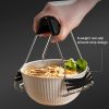 AAB050 PP+Stainless Steel+Silicone Bowl Gripping Tool Kitchen Anti-scald Bowl Plate Cup Clip - White