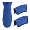 Small Size 1 Pot Handle Cover + 1 Pair Assist Handle Cover Silicone Anti-scald Pot Handle Covers Set (FDA Certificated, BPA-free) - Blue