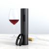 KLT KP2-371901D Matte Electric Wine Opener Indicator Light Design Kitchen Rechargeable Red Wine Bottle Opener with Foil Cutter - Black