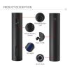 KLT KP3-362102 Electric Red Wine Opener Kitchen Tool Rechargeable Wine Bottle Opener with Foil Cutter - Black