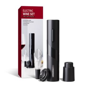 KLT EGS-KB1-601901A 4-in-1 Battery Powered Bottle Opener Vacuum Stopper Wine Pourer Foil Cutter Kitchen Electric Red Wine Opener Tools Set