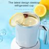 2 in 1 Portable Summer Electric Cup Cooler Milk Coffee Tea Drinks Warmer Beer Cooler Auto Heating and Cooling Beverage Plate for Desktop - EU Plug