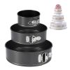 KP017 3Pcs/Set Round 4/7/9 inch Cake Mold Non-stick High Carbon Steel Kitchen Baking Mold with Removable Bottom (BPA Free, no FDA Certificate)