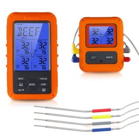 TS-TP40-B 4 Probes Digital Kitchen Oven Thermometer Timer Wireless Meat BBQ Food Smoker Thermometer