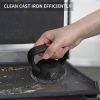 Stainless Steel Wire Ball Brush Cleaning Brush Pan Cleaning Brush with Handle - Black