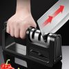 Kitchen Knife Sharpener 3-Stage Knife Sharpener Polishing Blades Tool - Black