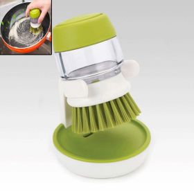 Bowl Pot Cleaning Brush with Detergent Reserve Function - Green