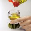 Bowl Pot Cleaning Brush with Detergent Reserve Function - Green
