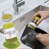 Bowl Pot Cleaning Brush with Detergent Reserve Function - Green