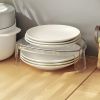 Plastic Kitchen Organizer Bowl Dishes Holder Rack Space-saving Desktop Cabinet Shelf - Brown