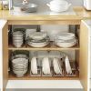 Plastic Kitchen Organizer Bowl Dishes Holder Rack Space-saving Desktop Cabinet Shelf - Brown
