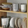 Plastic Kitchen Organizer Bowl Dishes Holder Rack Space-saving Desktop Cabinet Shelf - Transparent
