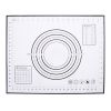 40cmx50cm Reusable Silicone Pastry Mat Easy Cleaning Kitchen Baking Cookies Pizza Pad with Measurement Scale (BPA-free, No FDA Certificate) - Black