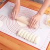 30cmx40cm Food-graded Silicone Mat Non-slip Kitchen Baking Cookies Pizza Pad with Measurement Scale (BPA-free, No FDA Certificate) - Red