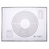 60cmx80cm Silicone Baking Mat Measurement Scale Knead Dough Kitchen Cake Pad (BPA-free, No FDA Certificate) - Black