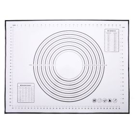 60cmx80cm Silicone Baking Mat Measurement Scale Knead Dough Kitchen Cake Pad (BPA-free, No FDA Certificate) - Black