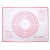 60cmx80cm Silicone Baking Mat Measurement Scale Knead Dough Kitchen Cake Pad (BPA-free, No FDA Certificate) - Red
